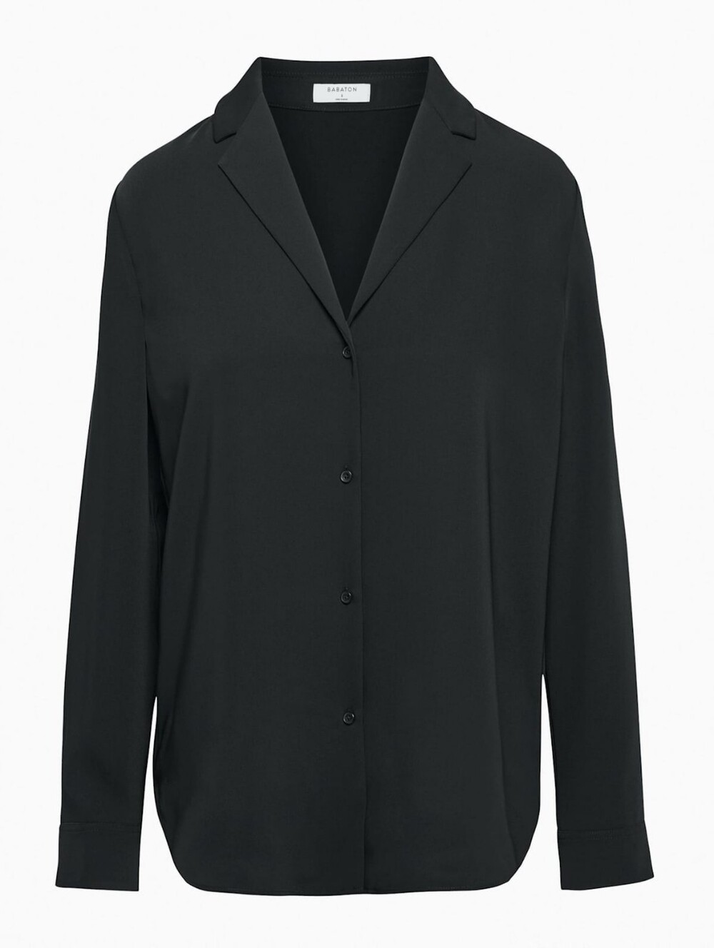 Babaton Black Button-Front Blouse - L